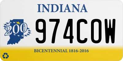 IN license plate 974COW