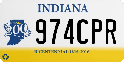IN license plate 974CPR