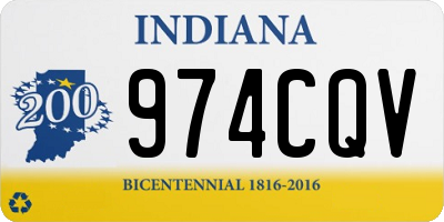 IN license plate 974CQV
