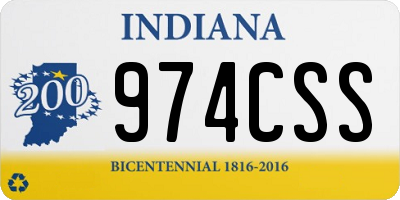 IN license plate 974CSS