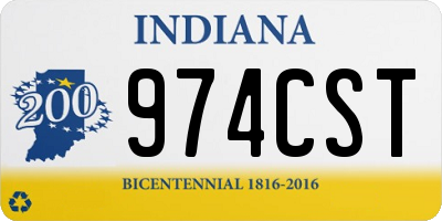 IN license plate 974CST