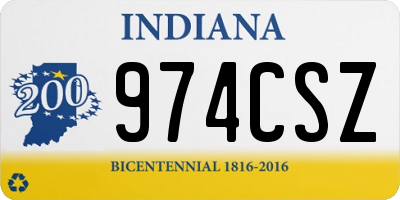 IN license plate 974CSZ