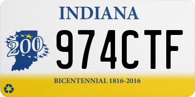 IN license plate 974CTF