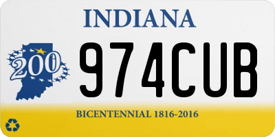 IN license plate 974CUB