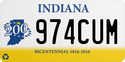 IN license plate 974CUM