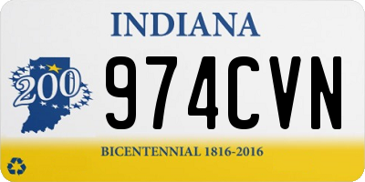 IN license plate 974CVN