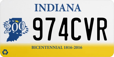 IN license plate 974CVR
