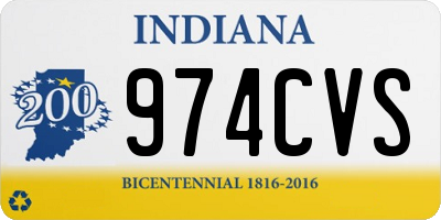 IN license plate 974CVS