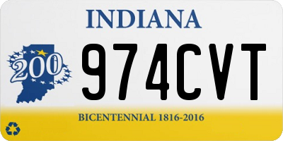 IN license plate 974CVT