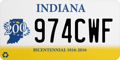 IN license plate 974CWF