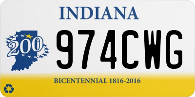 IN license plate 974CWG