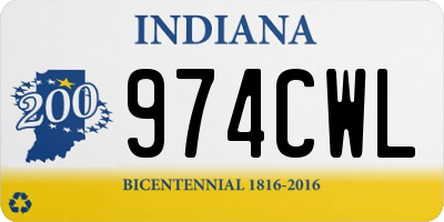 IN license plate 974CWL