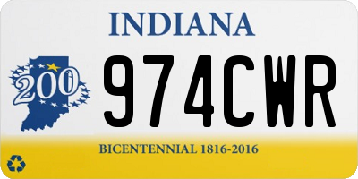 IN license plate 974CWR
