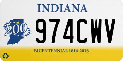 IN license plate 974CWV