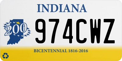 IN license plate 974CWZ