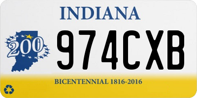 IN license plate 974CXB