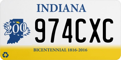 IN license plate 974CXC