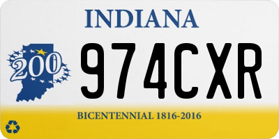 IN license plate 974CXR