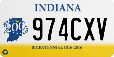 IN license plate 974CXV