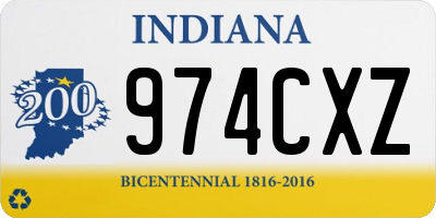 IN license plate 974CXZ
