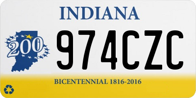 IN license plate 974CZC