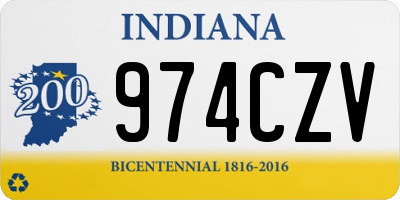 IN license plate 974CZV