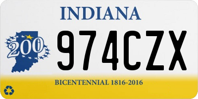 IN license plate 974CZX