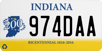 IN license plate 974DAA