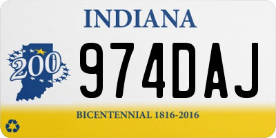 IN license plate 974DAJ