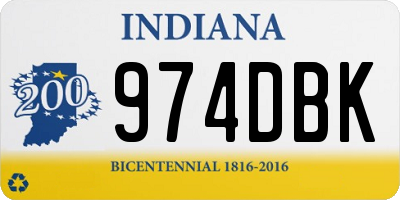 IN license plate 974DBK