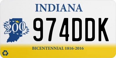IN license plate 974DDK