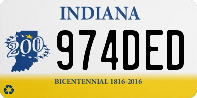 IN license plate 974DED