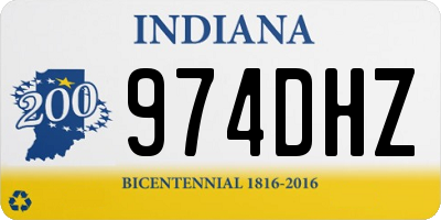 IN license plate 974DHZ