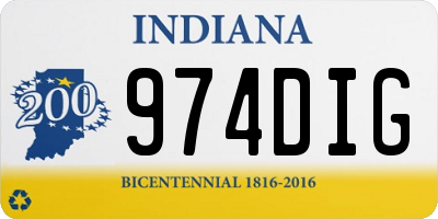 IN license plate 974DIG