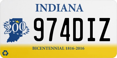 IN license plate 974DIZ