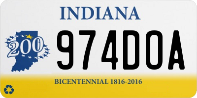 IN license plate 974DOA