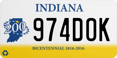 IN license plate 974DOK