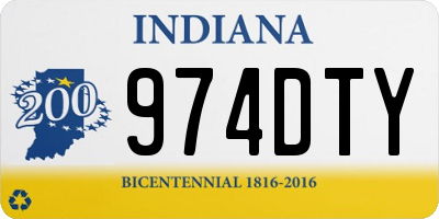 IN license plate 974DTY