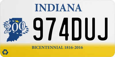 IN license plate 974DUJ