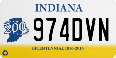 IN license plate 974DVN