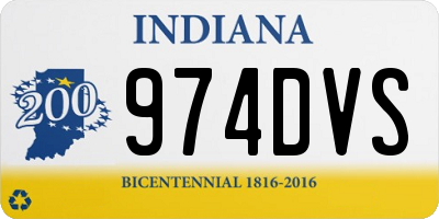 IN license plate 974DVS