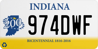 IN license plate 974DWF