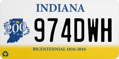 IN license plate 974DWH