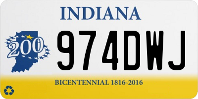 IN license plate 974DWJ