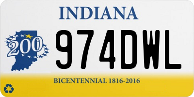 IN license plate 974DWL