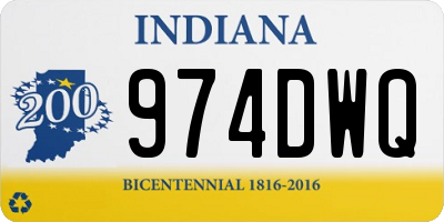 IN license plate 974DWQ