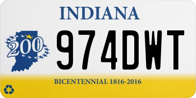 IN license plate 974DWT