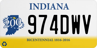IN license plate 974DWV