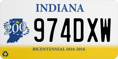 IN license plate 974DXW