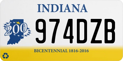 IN license plate 974DZB
